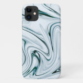 Blauwgroen en wit marmer werveleffect Case-Mate iPhone case (Achterkant)