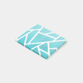 Blauwgroen en wit mozaïekpatroon post-it® notes (Schuin)