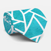 Blauwgroen en wit mozaïekpatroon stropdas (Opgerold)