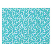 Blauwgroen en wit mozaïekpatroon tafelkleed (Voorkant (Horizontaal))