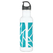 Blauwgroen en wit mozaïekpatroon waterfles  (Achterkant)