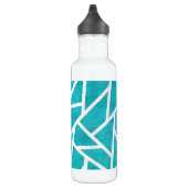 Blauwgroen en wit mozaïekpatroon waterfles  (Rechts)