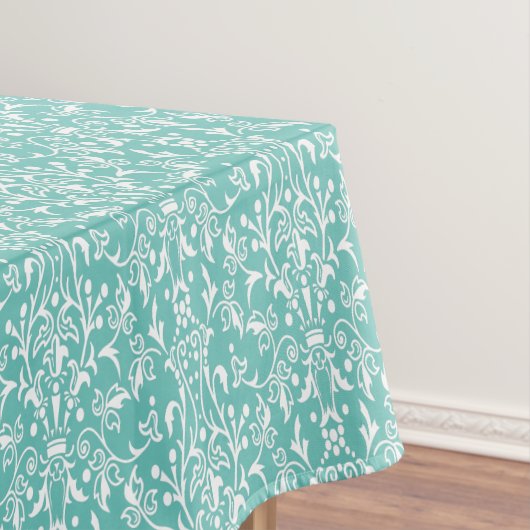 Blauwgroen en wit tafelkleed (Voorbeeld)