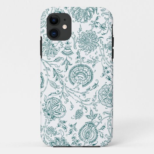 Blauwgroen en wit ventilatorpatroon Case-Mate iPhone case (Achterkant)