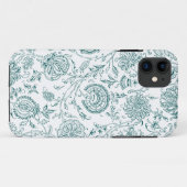 Blauwgroen en wit ventilatorpatroon Case-Mate iPhone case (Achterkant (horizontaal))