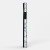 Blauwgroen en wit ventilatorpatroon Case-Mate iPhone case (Achterkant/rechts)