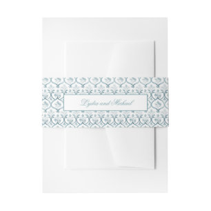 Blauwgroen en witte Arabesque Invitation Belly Ban Uitnodigingen Wikkel
