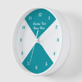 Blauwgroen en witte Check Clock Aangepaste tekst e (Hoek)