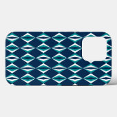 Blauwgroen en witte diamanten Case-Mate iPhone case (Achterkant (horizontaal))