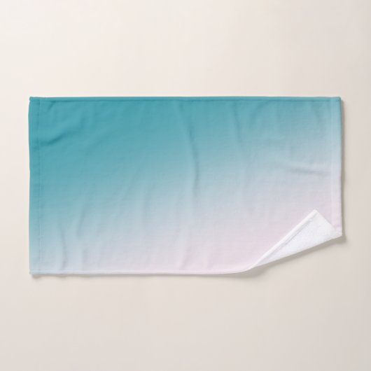Blauwgroen en witte gradiënt bad handdoek (Handdoek)