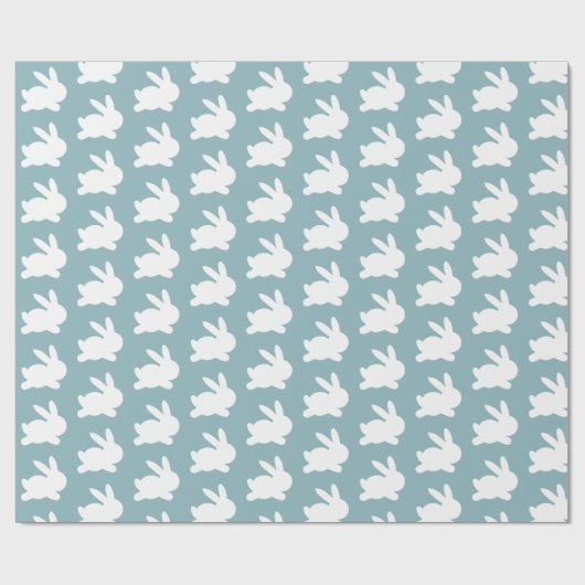 Blauwgroen en witte rasterpatroonbeelden cadeaupapier (Vlak)