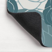 Blauwgroen en witte rozen muismat (Hoek)