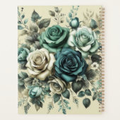 Blauwgroen en witte rozen planner (Achterkant)