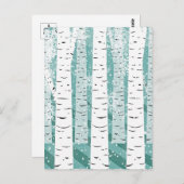 Blauwgroen en witte sinaasappelboom Winter Briefkaart (Voorkant / Achterkant)