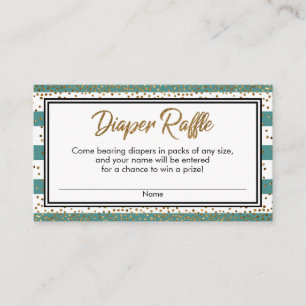 Blauwgroen en witte strepen, Confetti diapluierspo Informatiekaartje