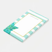 Blauwgroen en witte strepen met Waterverf Succulen Post-it® Notes (Schuin)