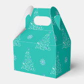 Blauwgroen en witte vakantie Gable Favor Gift Box Bedankdoosjes (Achterkant)