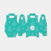 Blauwgroen en witte vakantie Gable Favor Gift Box Bedankdoosjes (Uitgevouwen)