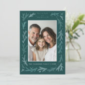 Blauwgroen en witte vrede op aarde en goede wil vo feestdagenkaart (Staand voorkant)