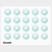 Blauwgroen en witte zeesterren Stickers (Vel)