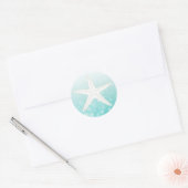 Blauwgroen en witte zeesterren Stickers (Envelop)