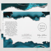 blauwgroen en zilveragaatbrochure (Voorkant / Achterkant)