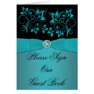 Blauwgroen en zwart bloementafel Kaart