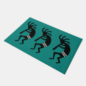 Blauwgroen en zwart Kokopelli zuidwest design Deurmat (Schuin)