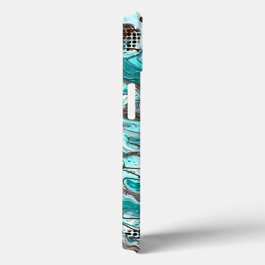 Blauwgroen en zwart marmer vloeibare kunst Case-Mate iPhone case (Achterkant / Rechts)