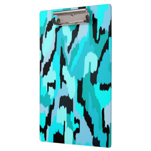 Blauwgroen en zwarte Abstracte afdrukken Klembord (Links)