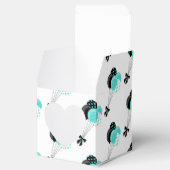 Blauwgroen en zwarte ballon viering bedankdoosjes (Geopend)