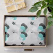 Blauwgroen en zwarte ballon viering tissuepapier (Geschenk)