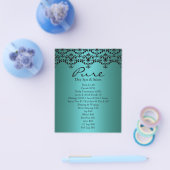 Blauwgroen en zwarte Elegant Damask Flyer (Enkel)