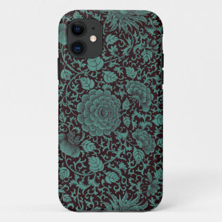 Blauwgroen en zwarte Floral iPhone 5/5s hoesjes