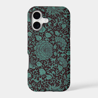 Blauwgroen en zwarte Floral iPhone 5/5s hoesjes