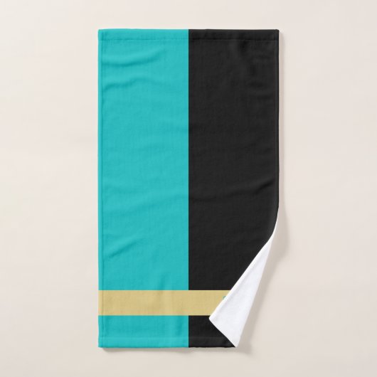 Blauwgroen en zwarte keukenset bad handdoek (Handdoek)