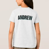 Blauwgroen en zwarte Panda Verjaardag Dude Geperso Tri-Blend Shirt (Achterkant)