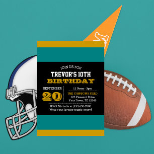 Blauwgroen en zwarte uitnodiging van het Team van 