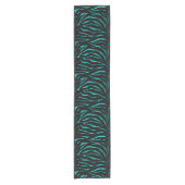 Blauwgroen en zwarte Zebra met streping-tafelloper Korte Tafelloper (Voorkant)