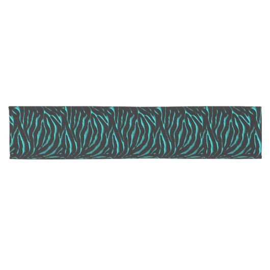 Blauwgroen en zwarte Zebra met streping-tafelloper Korte Tafelloper (Horizontaal)