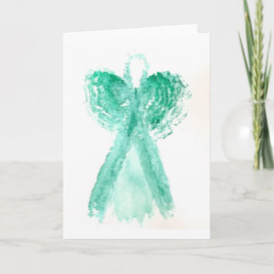 Blauwgroen engel van Kolleen 2 Kaart