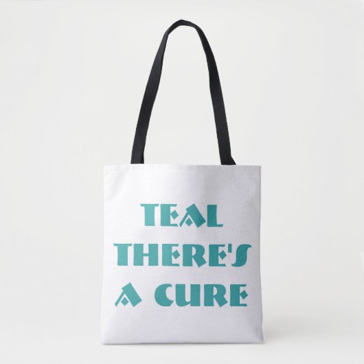 Blauwgroen Er is A Cure (tweezijdig print tas) Draagtas (Voorkant)