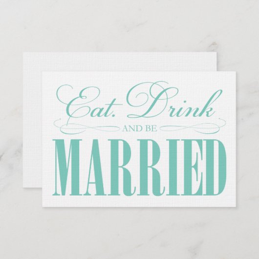 Blauwgroen Eten, Drink & Trouwen | Behuizing Informatiekaartje (Voorkant / Achterkant)