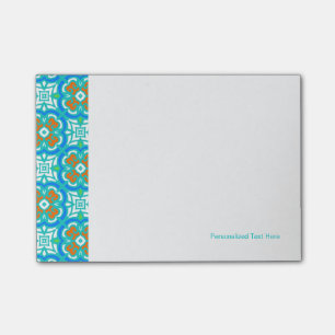 Blauwgroen etnisch patroon post-it® notes