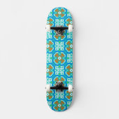 Blauwgroen etnisch patroon skateboard (Voorkant)
