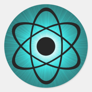 Blauwgroen Euratom-Stickers Ronde Sticker