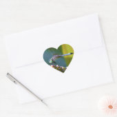 Blauwgroen-eyed Dragonfly Hart Sticker (Envelop)