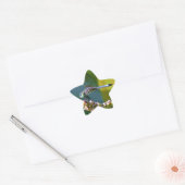 Blauwgroen-eyed Dragonfly Ster Sticker (Envelop)