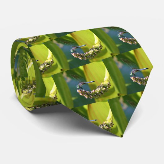 Blauwgroen-eyed Dragonfly Stropdas (Opgerold)