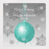 Blauwgroen Fancy kerstsierlabel Labels (Design 1)